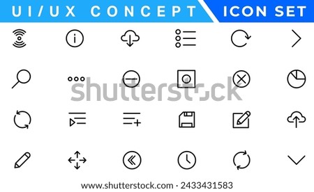  ui ux concept icon set, user interface icon set collection.