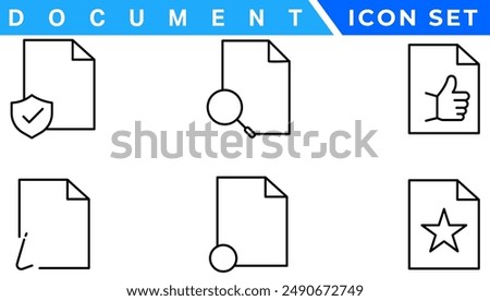 Document line icon set. Documents symbol collection. Different documents icons vector illustration