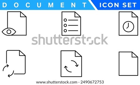 Document line icon set. Documents symbol collection. Different documents icons vector illustration