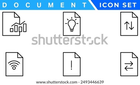 Document line icon set. Documents symbol collection. Different documents icons vector illustration