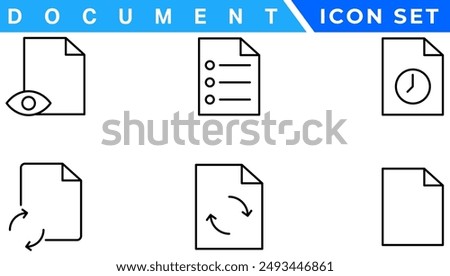 Document line icon set. Documents symbol collection. Different documents icons vector illustration