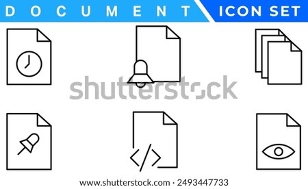 Document line icon set. Documents symbol collection. Different documents icons vector illustration