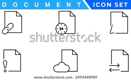 Document line icon set. Documents symbol collection. Different documents icons vector illustration