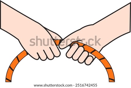 Two hands holding each other's rope, symbolizes the power of unity and cooperation. This symbol reminds us that together we can achieve greater goals.