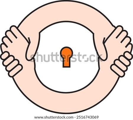 Two hands holding each other form a circle, symbolizing the power of unity and connectedness. This symbol reminds us that we are all connected and need each other.