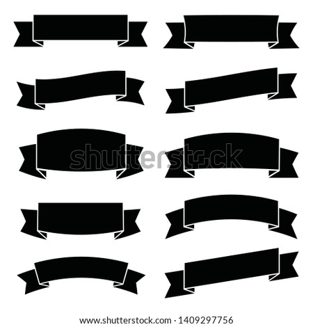 ribbon banner icon,flat design  isolated on a white background,Fill and stroke colors are global,Vector illustration. Place for your text. Ribbons for business and design. Design elements
