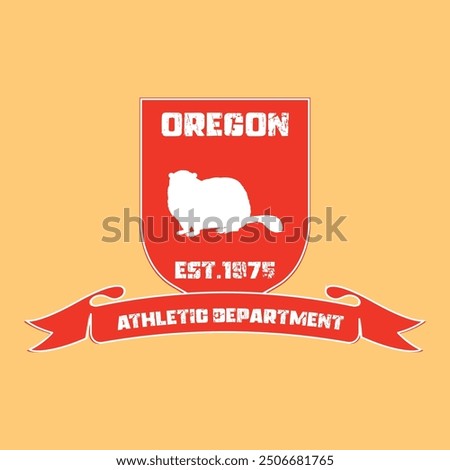 oregon athletic department varsity college beaver detailed print with united states of america state slogan and grunge effect for graphic tee t shirt or sweatshirt hoodie - Vector