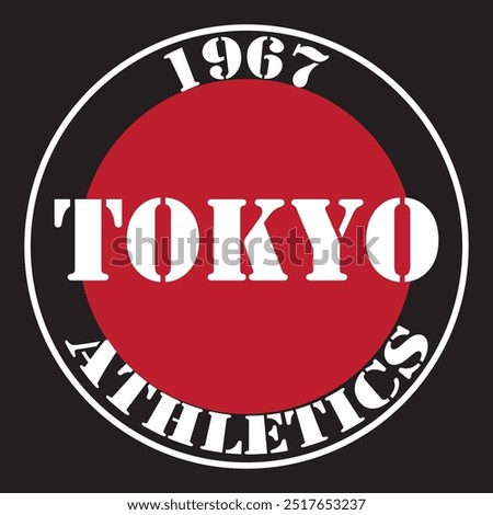 tokyo athletics typography graphic print , Abstract fashion drawing and creative design for t-shirts, mugs, graphic tee, sweatshirt, cases, etc. Illustration in modern style for clothes