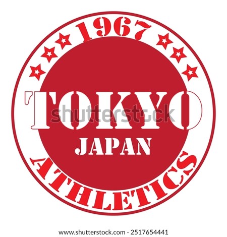 tokyo japan athletics typography graphic print , Abstract fashion drawing and creative design for t-shirts, mugs, graphic tee, sweatshirt, cases, etc. Illustration in modern style for clothes