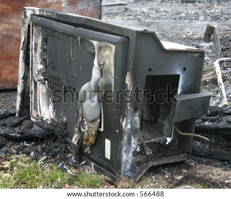 Stolen and burnt parking ticket machine