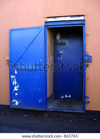 Double steel security doors in a run down part of town