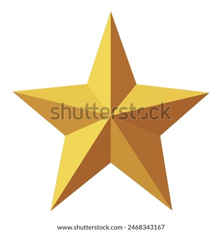 Gold star icon on an isolated white background. Vector icon