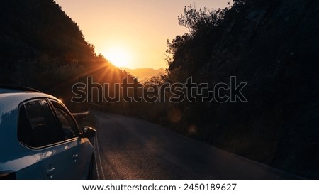 Similar – Foto Bild Nebel über asphaltierter Bergstraße