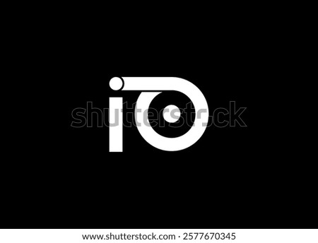 IO Logo Design Template Vector Graphic Branding Element.
