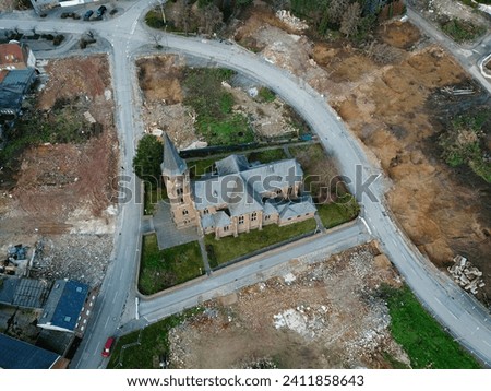 Similar – Image, Stock Photo church in Manheim, a village that is being demolished for open-cast lignite mining, view through a hole in a brick wall