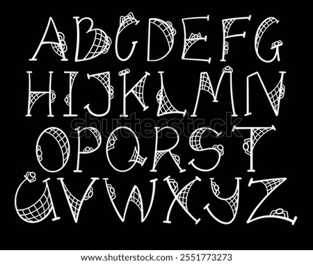 spider font shaped alphabet set