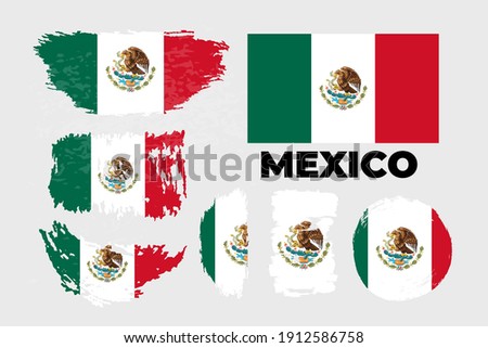 Flag of Mexico, United Mexican States. Template for award design, an official document with the flag of Mexico. Bright, colorful vector illustration. Vector illustration