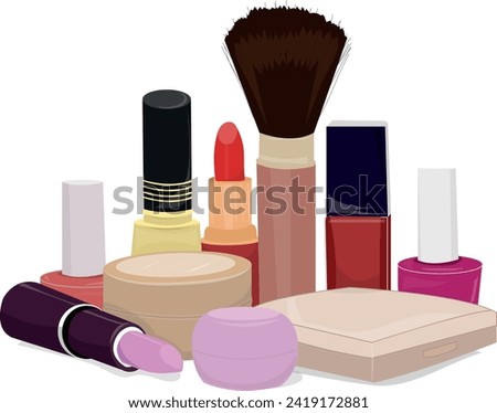 
Makeup kit cosmetics vector illustration