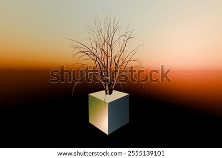 Similar – Image, Stock Photo Bare trees growing on volcanic island during eruption