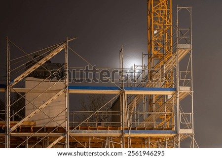 Similar – Image, Stock Photo Crane behind scaffolding