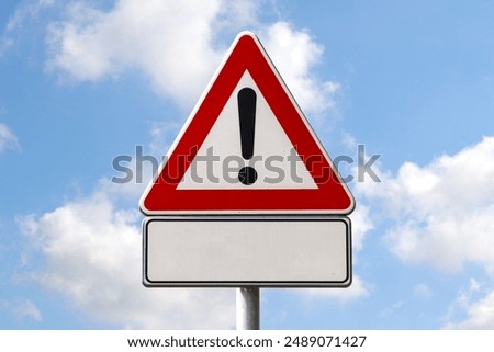 Similar – Image, Stock Photo Warning sign for danger of slipping in the open air. bizarre and funny