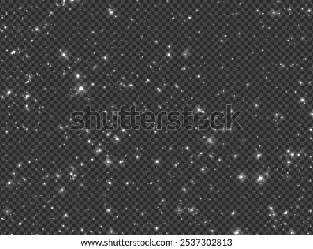 White snowflakes on a transparent background. Christmas Snow flakes, snow background. Vector illustration