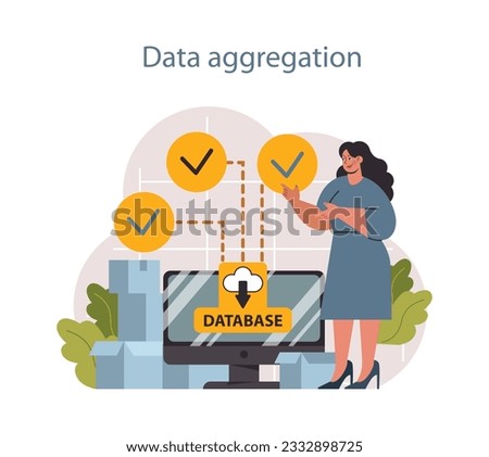 Predictive analytics. Process of using and processing data to forecast future outcome. Business ideas or decisions development. Character aggregating data for research. Flat vector illustration