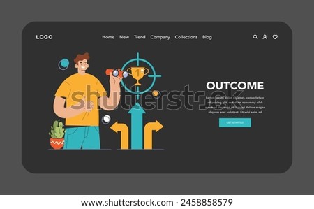 Decision-making dark or night mode web, landing. Strategic thinking, brainstorming and solution research. Multiple options. Pros and cons, risk and benefits analysis. Flat vector illustration