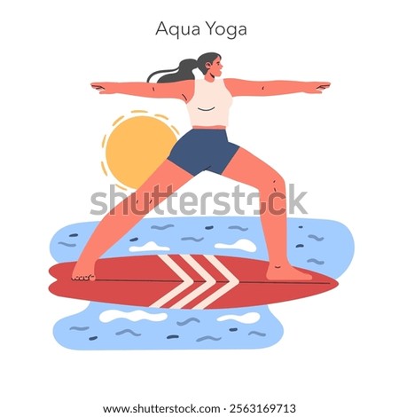 Similar – Image, Stock Photo Serene woman on surfboard in sea