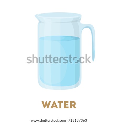 Isolated glass water jug on white background.
