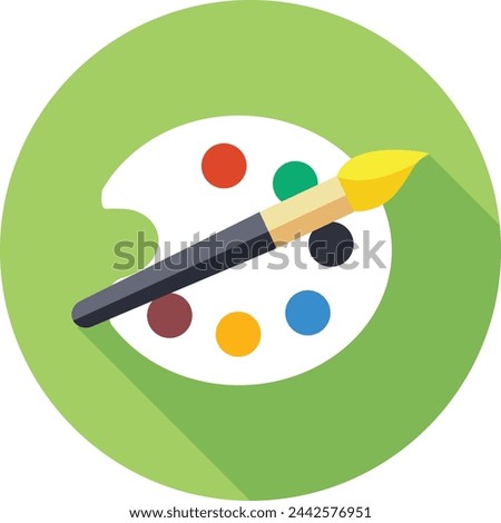 Paint brush with palette icon. Vector illustration. Eps 10 format.