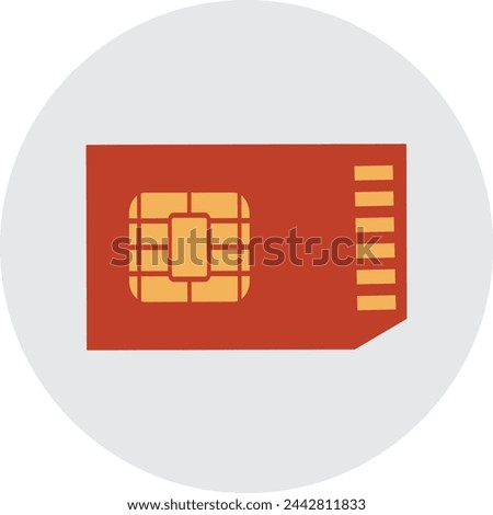Sim card icon. colorful version, mobile telephone card filled vector sign. Communications symbol logo illustration. Trendy Flat style for graphic design, Web site, Apps, and UI. EPS10.