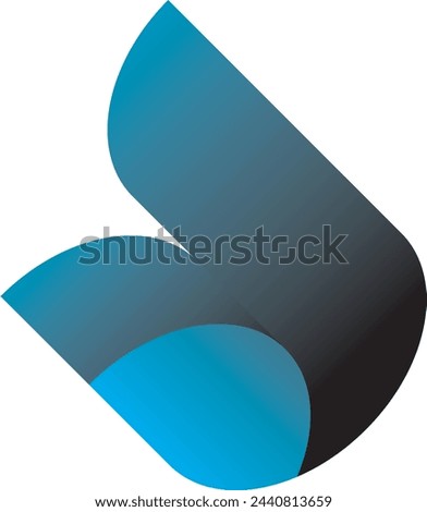 swirling yellow-blue shape on a white background. background excluded
