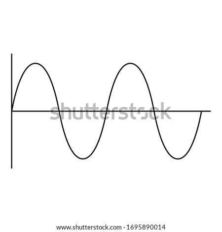 Two wavelength sine wave signal icon. Vector illustration.