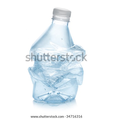 Similar – Image, Stock Photo Empty plastic squashed bottles collected to recycling