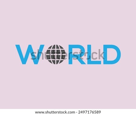 World wordmark logo - World replacing letter O symbol