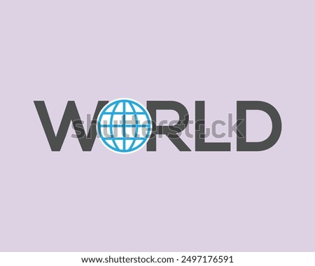 World wordmark logo - World replacing letter O symbol