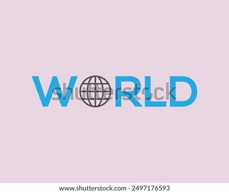 World wordmark logo - World replacing letter O symbol