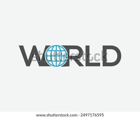 World wordmark logo - World replacing letter O symbol