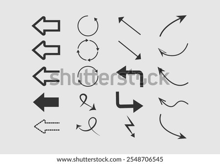 Thin To Thick Arrows  Isolated arrow down icon   