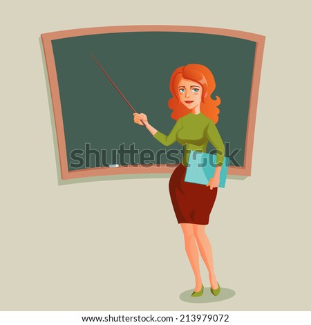 Illustration With Teacher And Blackboard - 213979072 : Shutterstock