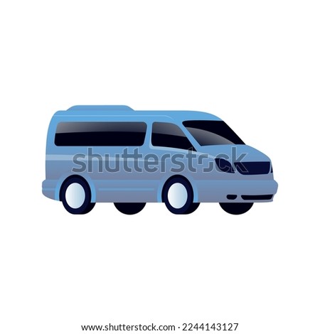 comfortable minibus minivan vector icon