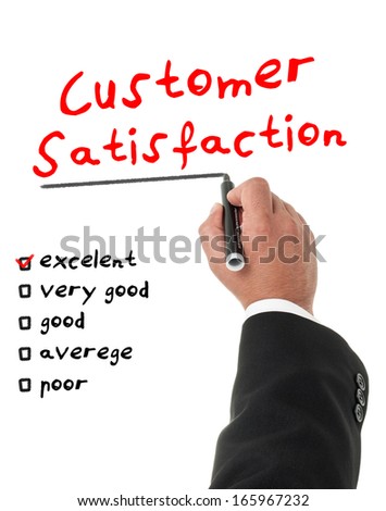 Businessman filling a customer satisfaction form