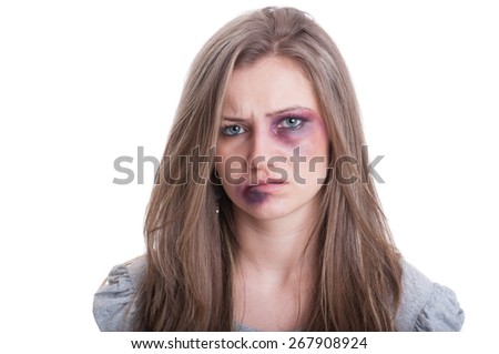 Similar – Image, Stock Photo Portrait about violence against women | No