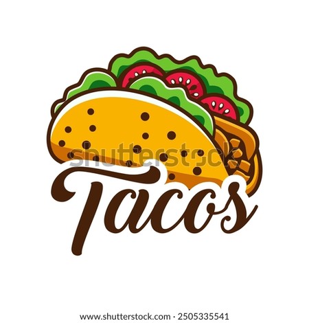 Tacos logo vector illustration template, original tacos