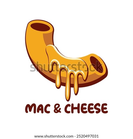 Mac and cheese logo vector illustration template