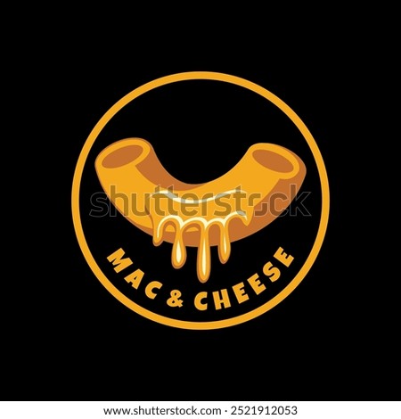 Mac and cheese logo vector illustration template