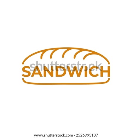 Sandwich logo design vector hand draw emblem. Delicious taste