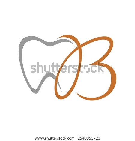 Tooth with initial letter B logo design vector illustration template art icon for dental