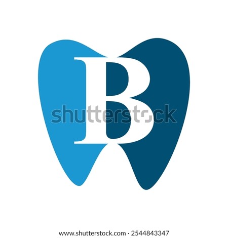 Tooth with initial letter b logo design vector illustration template white background